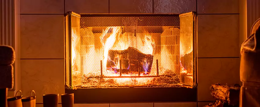 Mendota Hearth Landscape Fireplace Installation in Milford, Massachusetts